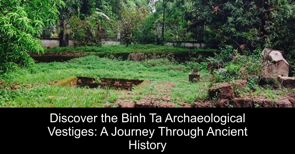 Discover the Binh Ta Archaeological Vestiges: A Journey Through Ancient History