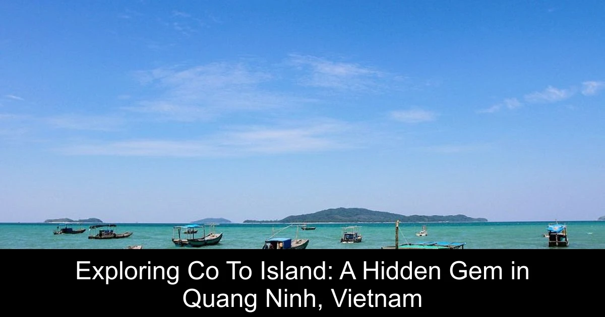 Exploring Co To Island: A Hidden Gem in Quang Ninh, Vietnam